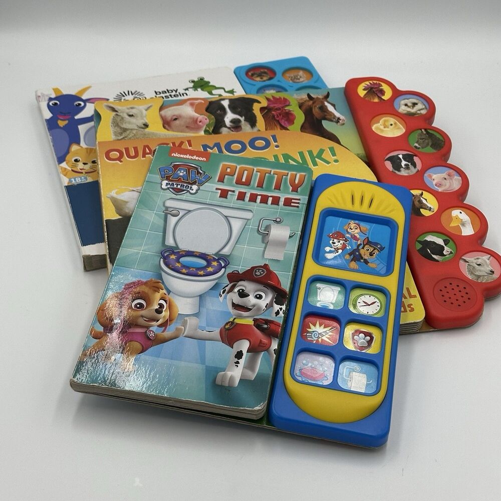 Childrens Play-a-Sound Potty Time Paw Patrol, Baby Einstein Animals (Lot‎ of 3)